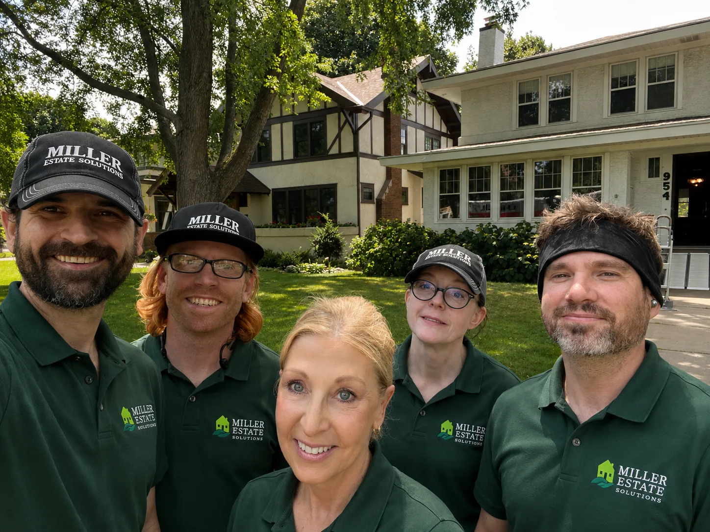 The Miller Estate Solutions estate liquidation team outside a client home